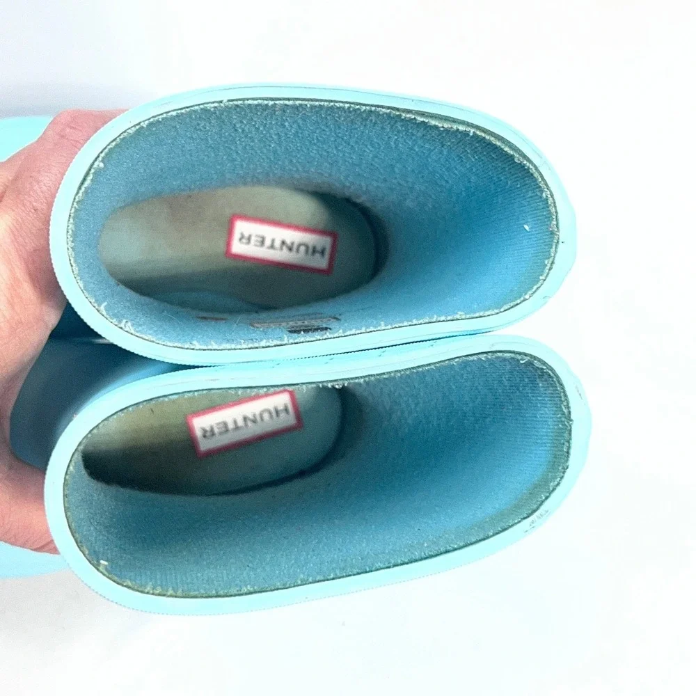 Hunter Kids First Classic Rain Boots Sky Blue Rubber Size 7 Toddler 8 Toddler
